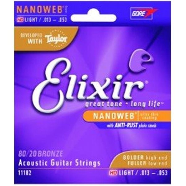 Elixir Elixir 11182-U 0.013-0.056 Gauge Acoustic Guitar - 80-20 Bronze Medium Nanoweb Coating 11182-U